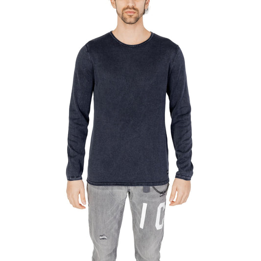 2209286 Jack & Jones Maglia Blu Cotone Maniche Lunghe Uomo