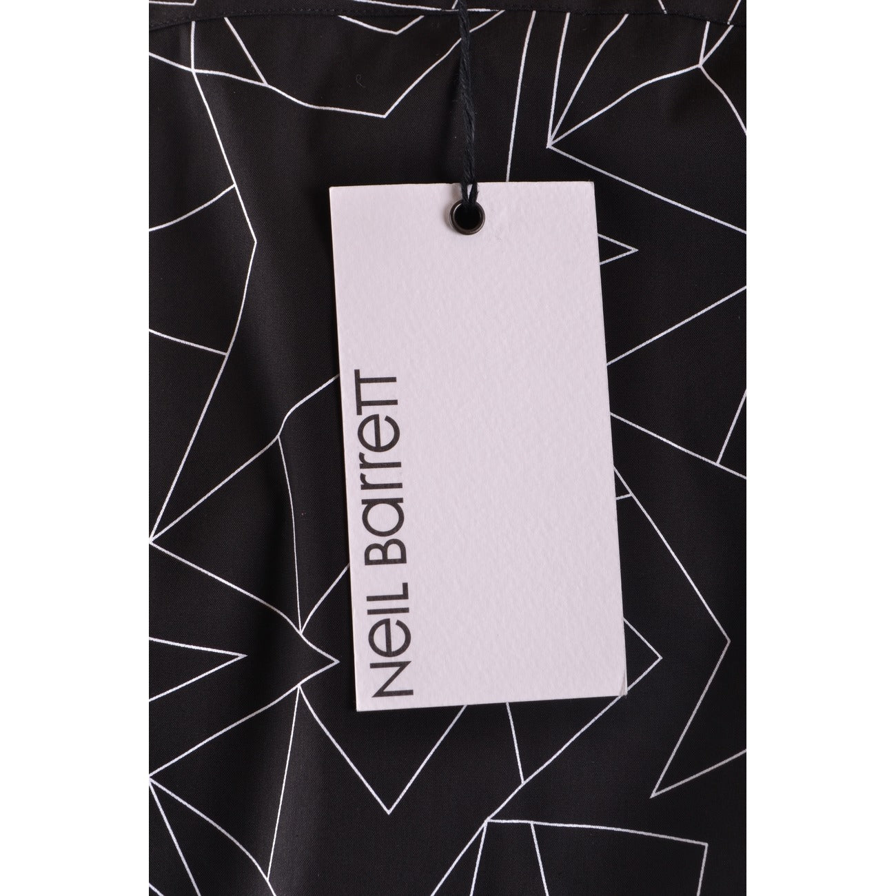 2436066 Neil Barrett Camicia Nero Geometrica Maniche Lunghe Uomo