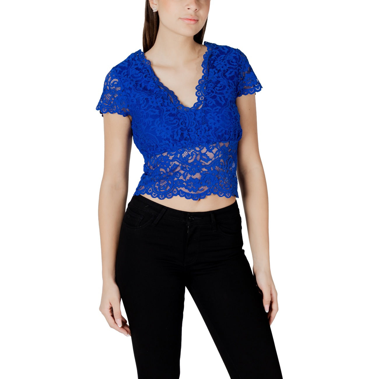 485799 Morgan De Toi Top Blu Scollo V Donna Primavera/Estate