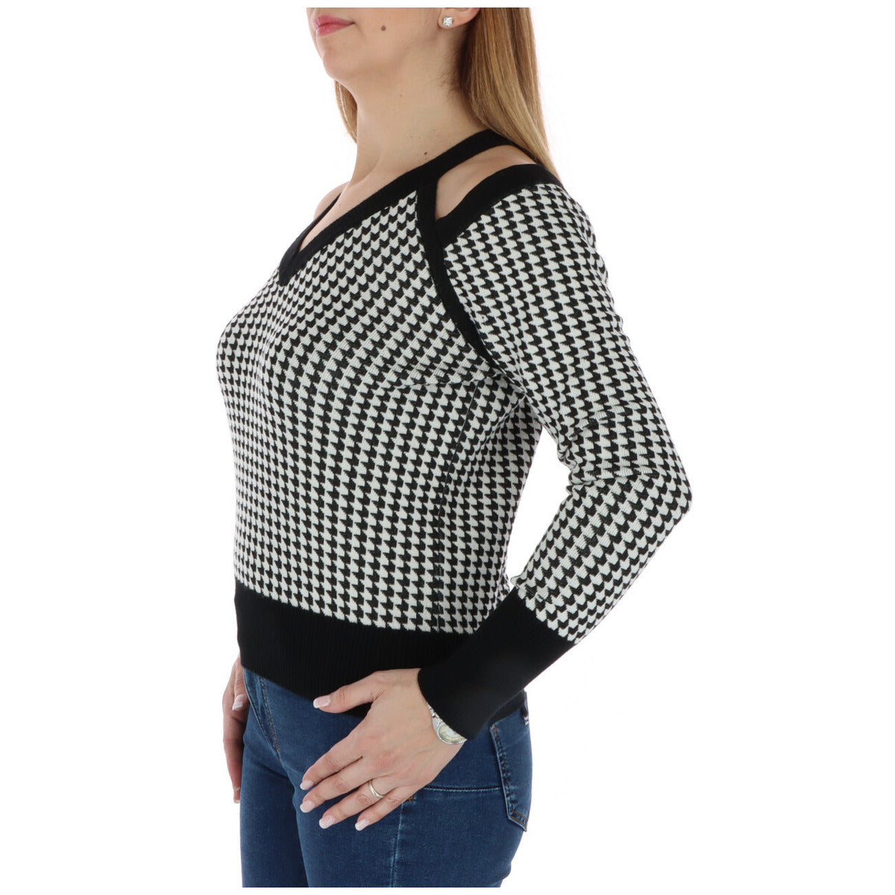 341818 Pinko Maglia Nera Viscosa Fantasia Colorata Donna