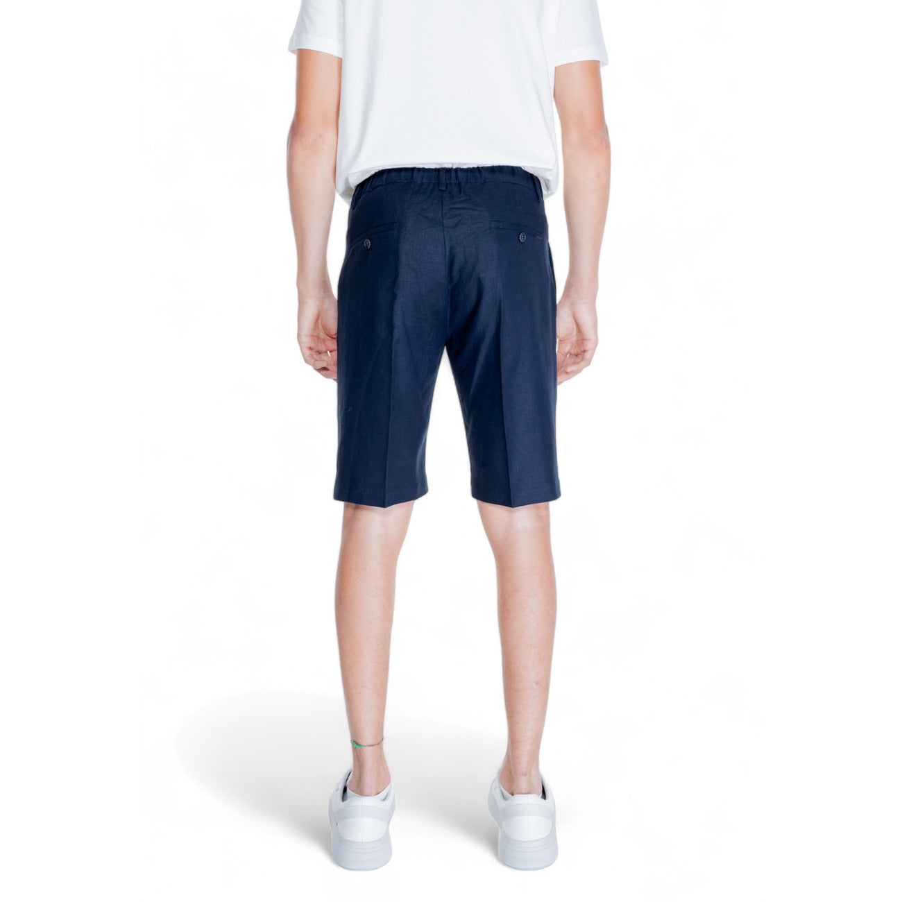 2304824 Antony Morato Bermuda Blu Lino Viscosa Uomo