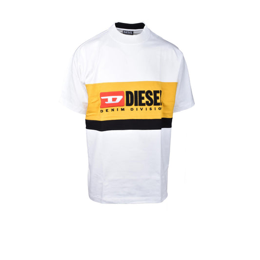 2437883 Diesel T-Shirt Bianca Stampa Uomo
