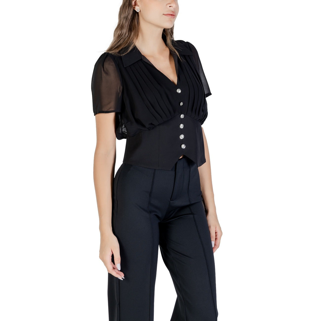 488269 Morgan De Toi Blusa Nera Maniche Corte Donna