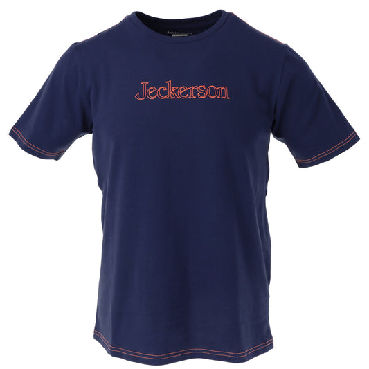 362843 Jeckerson T-Shirt Blu Cotone Elastan Slim Uomo