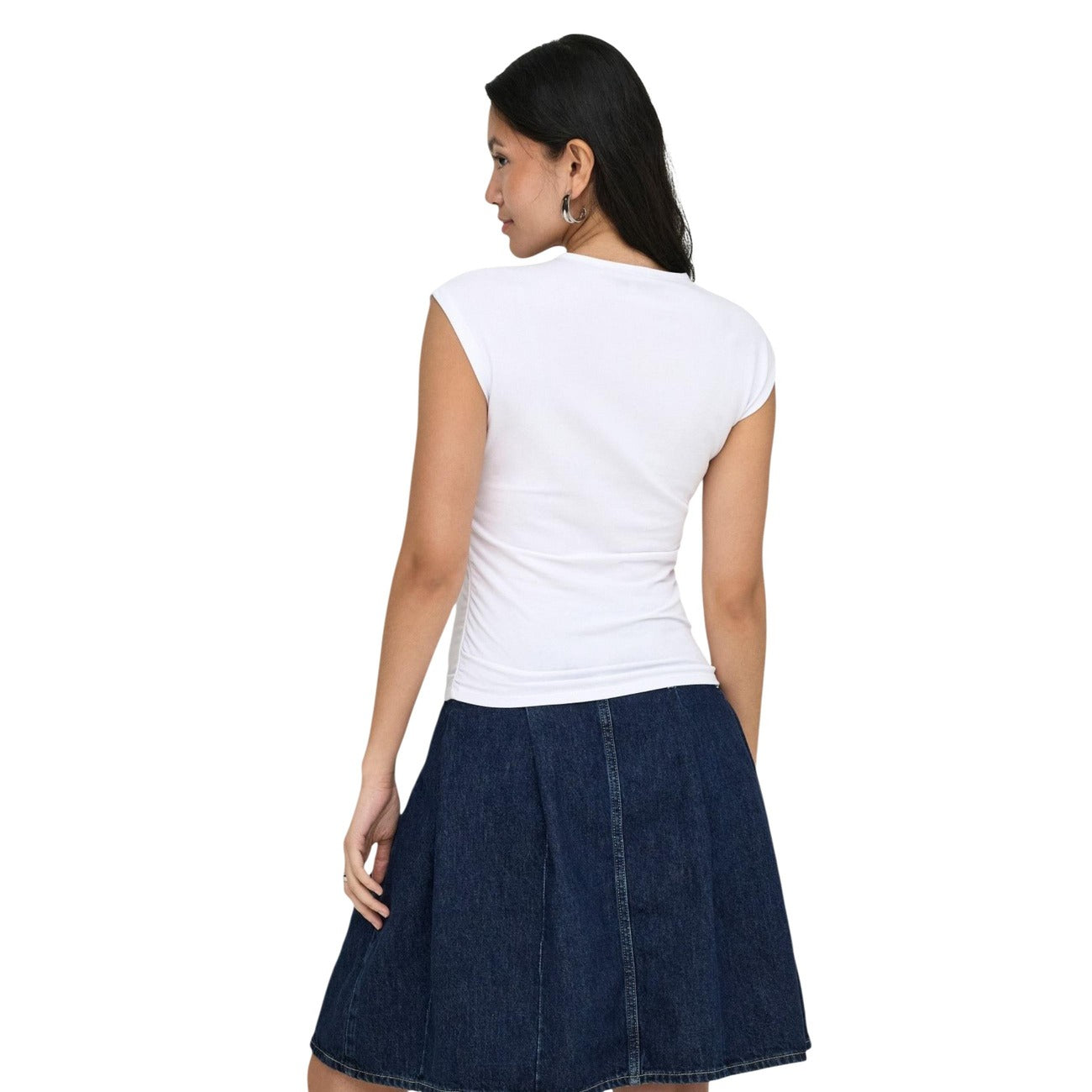 517624 Only Top Bianco Smanicato Donna