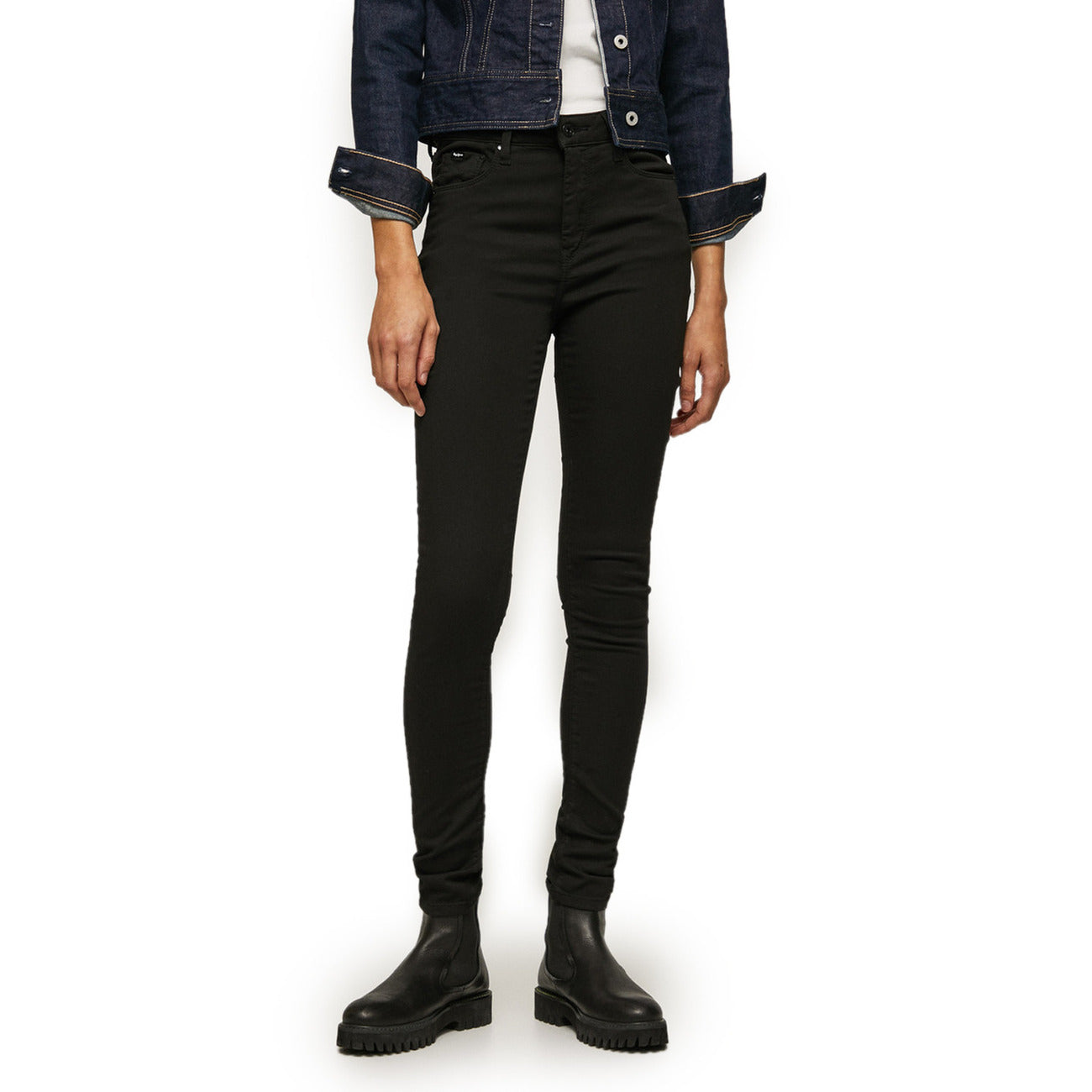 348515 Pepe Jeans Jeans Neri Effetto Consumato Donna