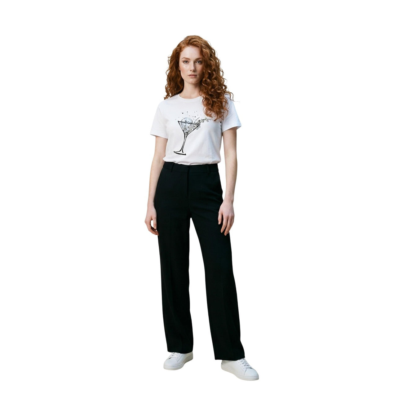 2456818 Liu Jo T-Shirt Bianca Stampa Cotone Donna