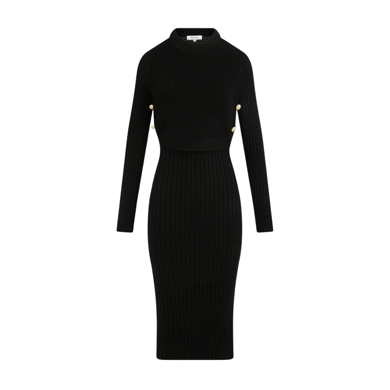 2442439 Morgan De Toi Abito Nero Corto Donna Viscosa Maniche Lunghe