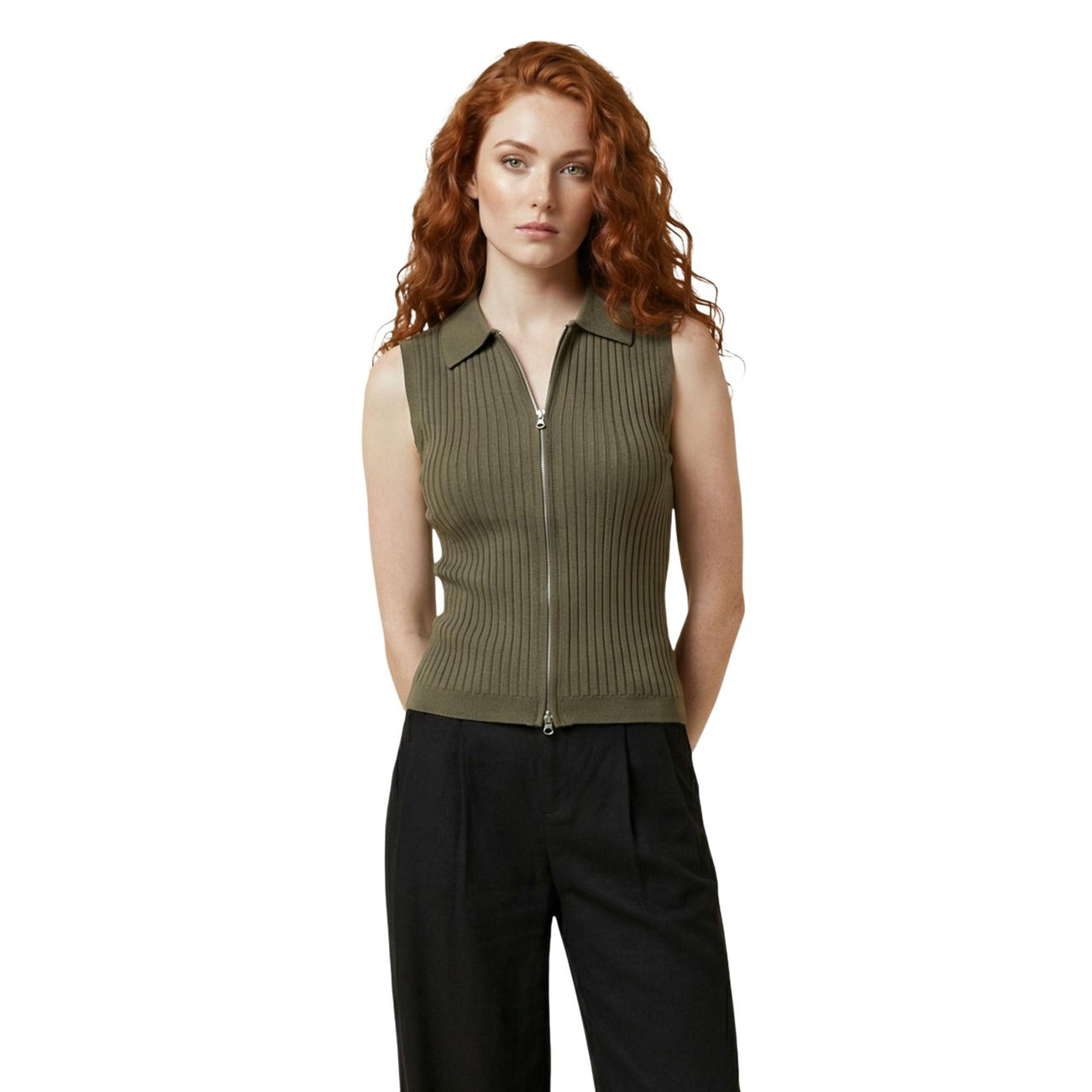515666 Only Cardigan Verde Smanicato Donna