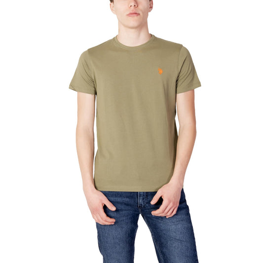 412145 U.S. Polo Assn. T-Shirt Verde Oliva Monocromo Uomo