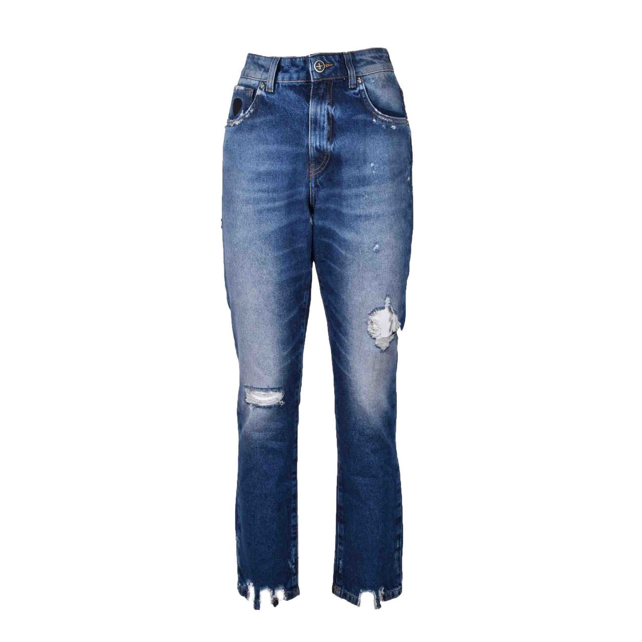 353828 John Richmond Jeans Azzurri Strappati Cotone Donna