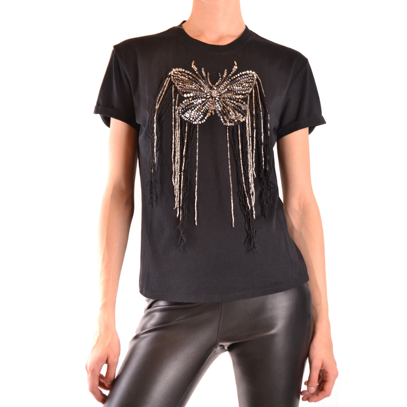 2455753 Twinset T-Shirt Nera 100% Cotone Donna