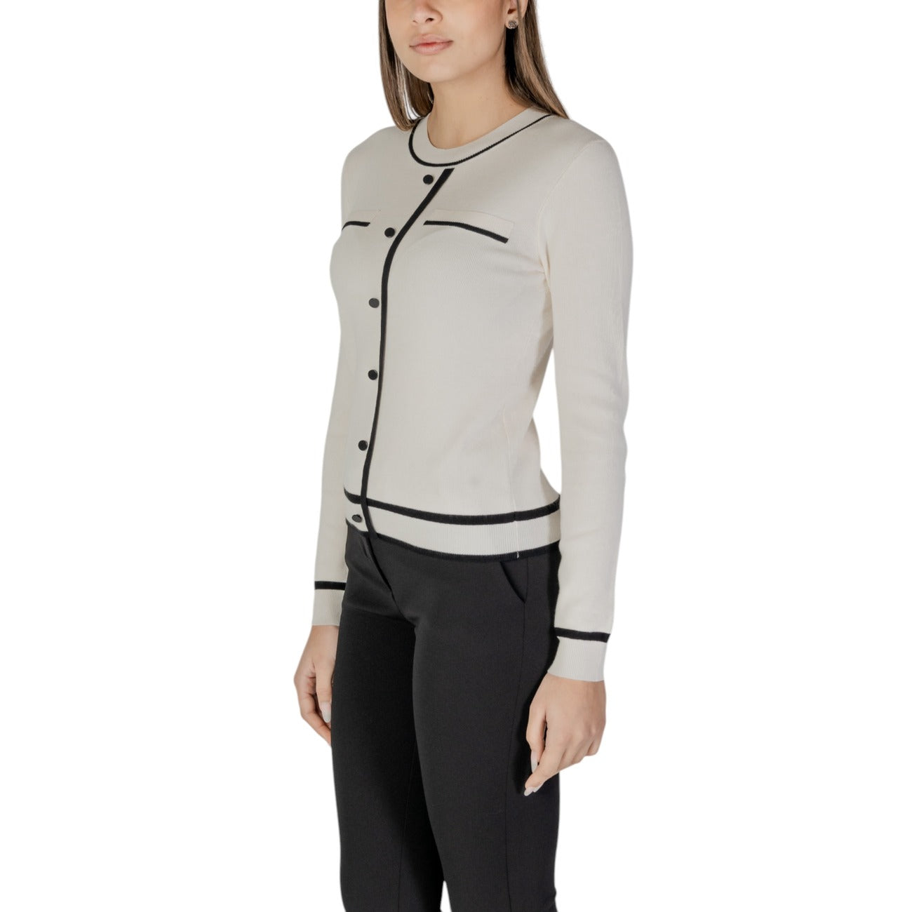483084 Morgan De Toi Maglia Beige Maniche Lunghe Bottoni Donna