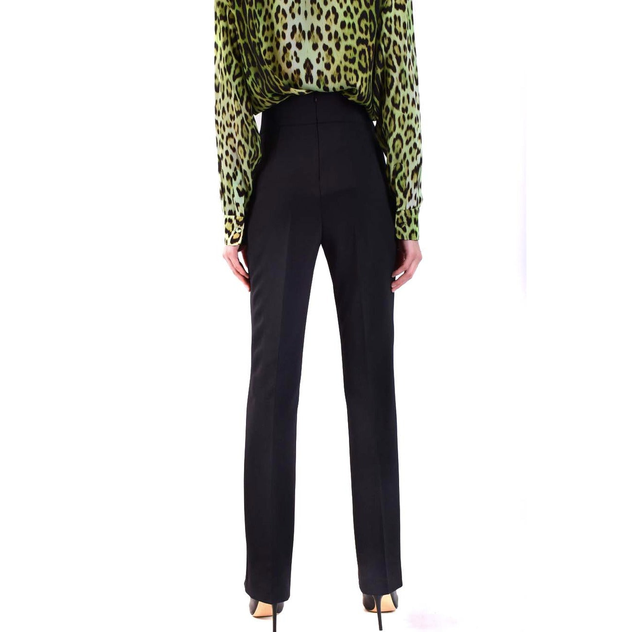 2422959 Pinko Pantaloni Neri Poliestere Cerniera Made Italy Donna