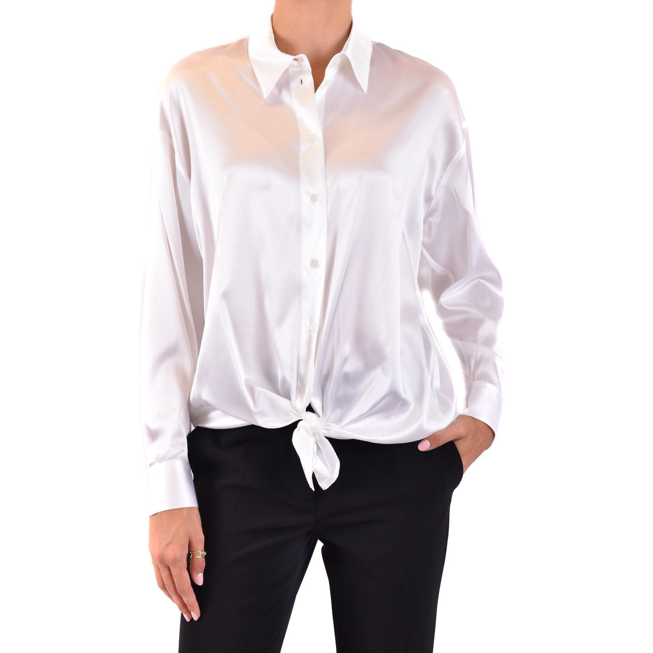 2423374 Pinko Camicia in Seta Bianca Donna