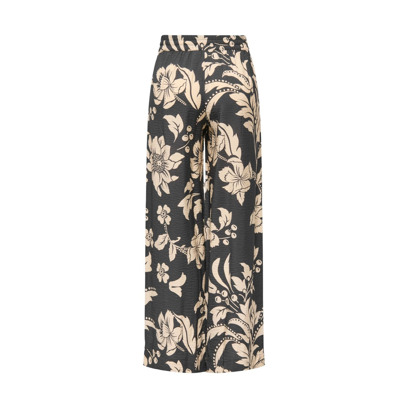 2454615 Jacqueline De Yong Pantaloni Neri Viscosa Fantasia Floreale Donna