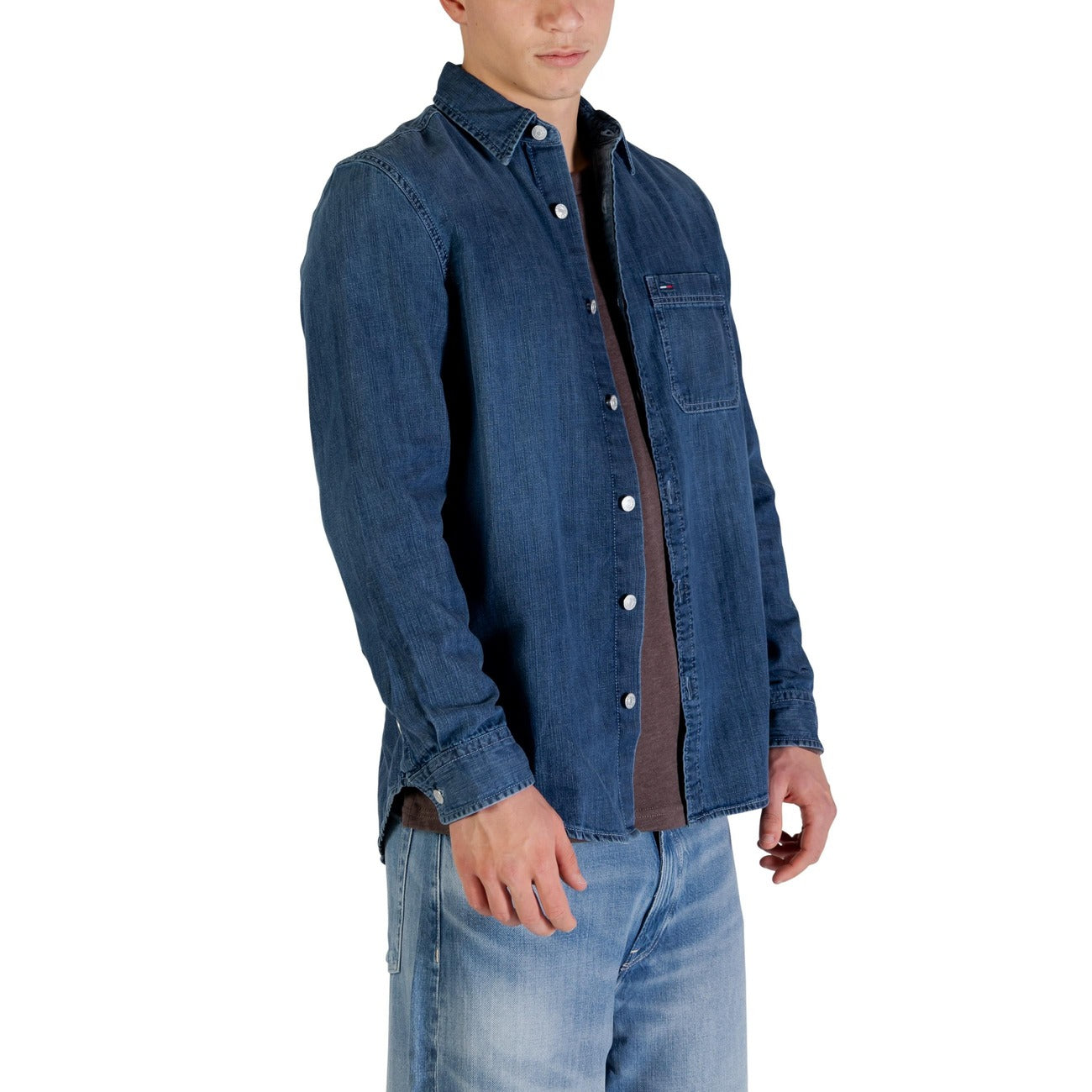 2447952 Tommy Hilfiger Jeans Camicia Blu Uomo