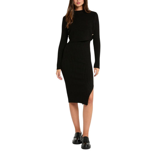 2442439 Morgan De Toi Abito Nero Corto Donna Viscosa Maniche Lunghe