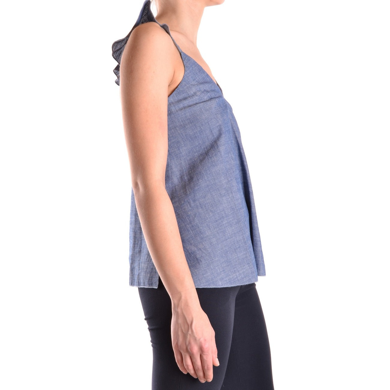 2429771 Dondup Canotta Blu Scollo V Profondo Donna