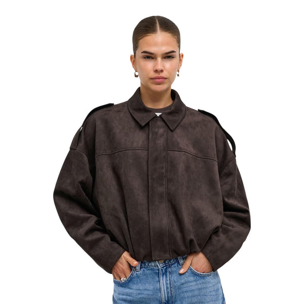 Moon-Stina Faux Suede Bomber Pnt NoosGiacca Donna