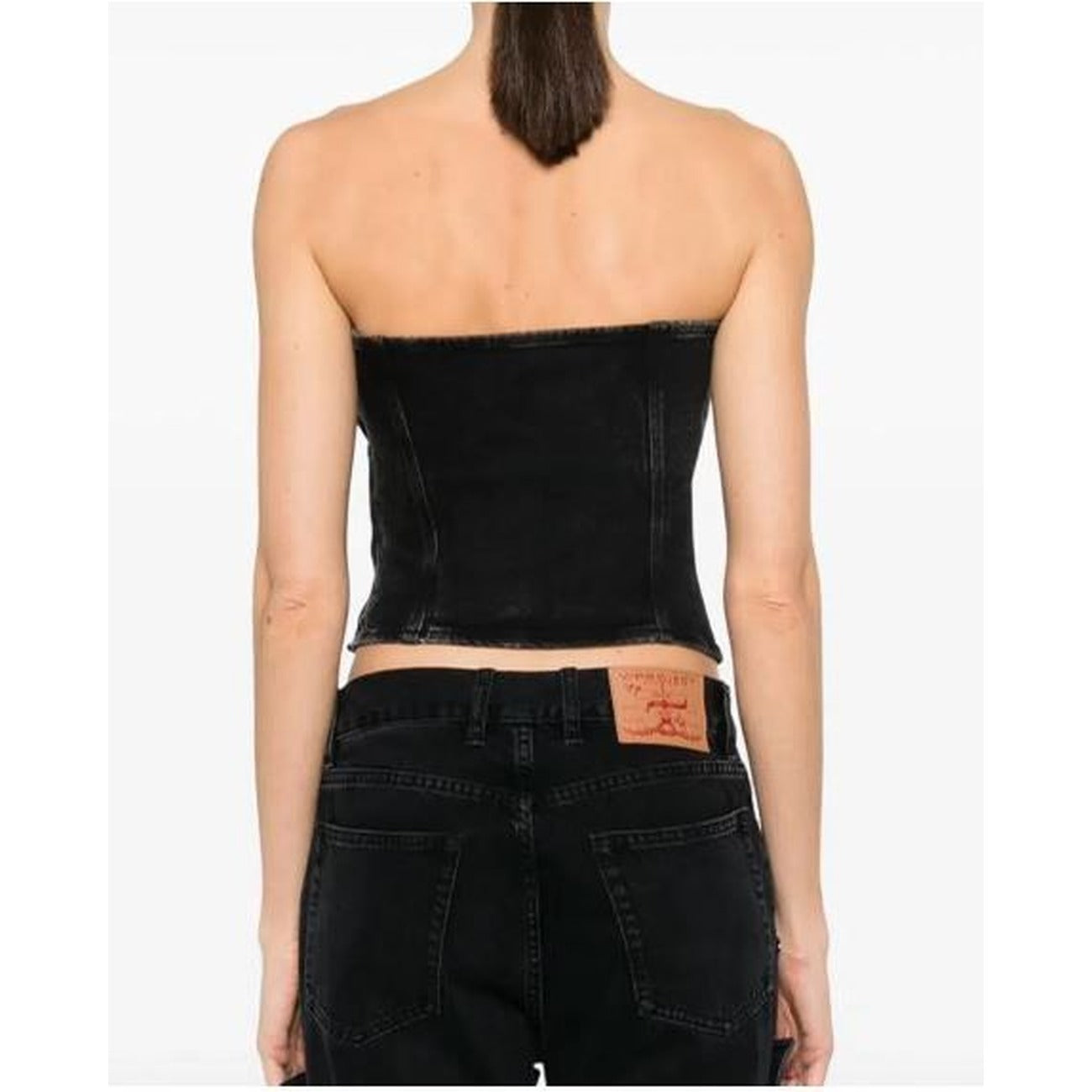 488638 Diesel Top Grigio Effetto Consumato Donna