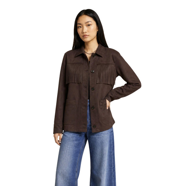 Carolina Faux Suede Fringe Jacket CC Otw Giacca Donna