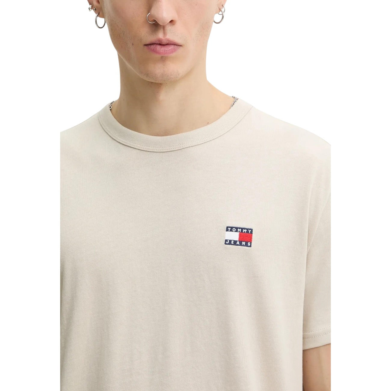 2447531 Tommy Hilfiger Jeans T-shirt Beige Cotone Organico Poliestere Uomo