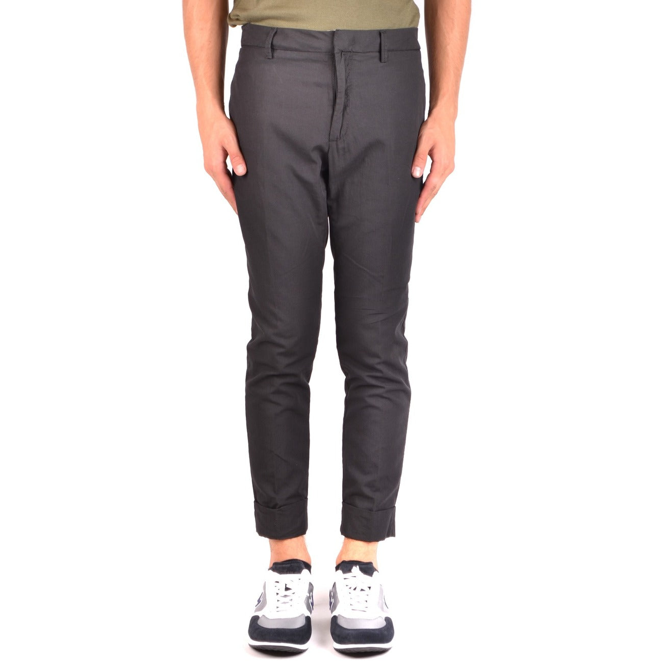 2430953 Paolo Pecora Pantaloni Nero Cotone Elastan Uomo