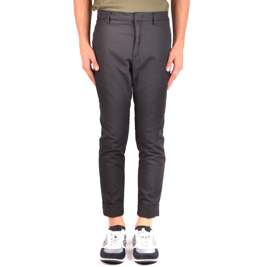 2430953 Paolo Pecora Pantaloni Nero Cotone Elastan Uomo