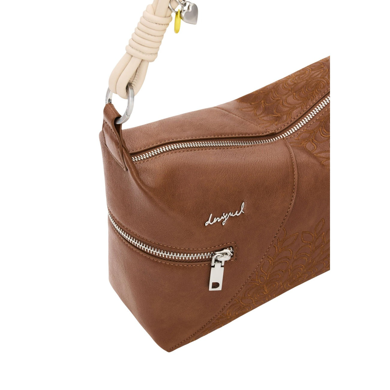 2454682 Desigual Borsa Cammello Poliestere
