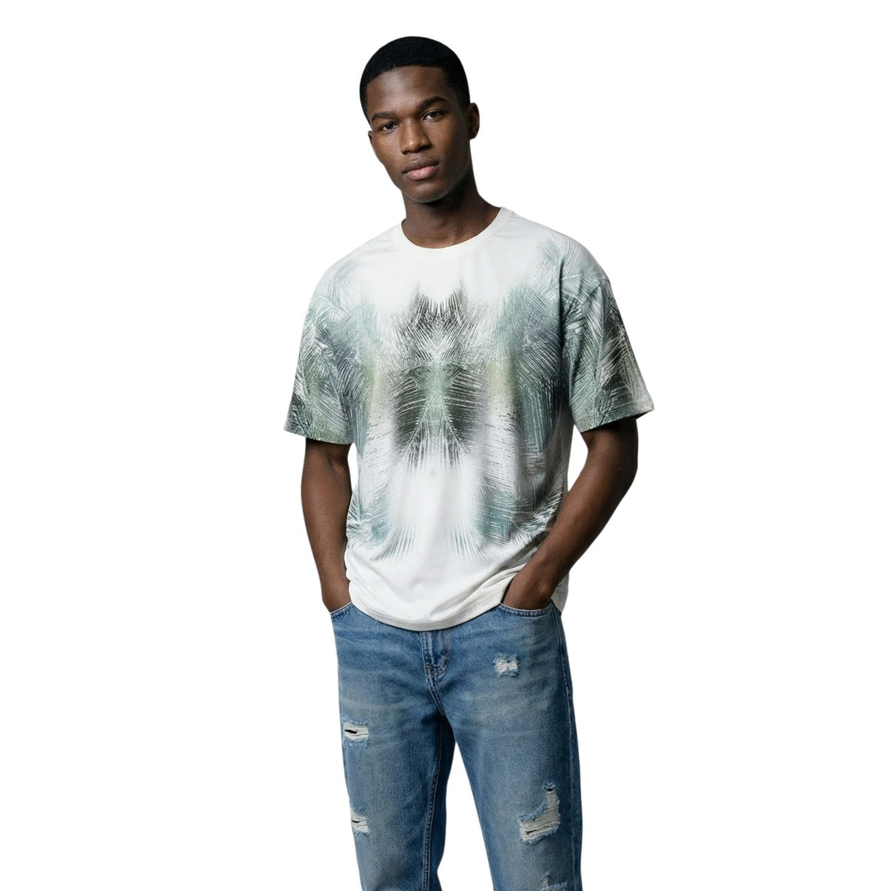 2456232 Antony Morato T-Shirt Bianca Colorata Cotone Uomo