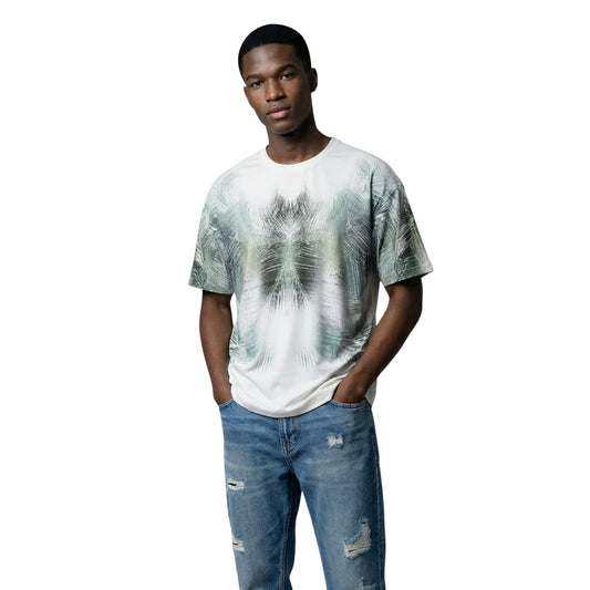 2456232 Antony Morato T-Shirt Bianca Colorata Cotone Uomo