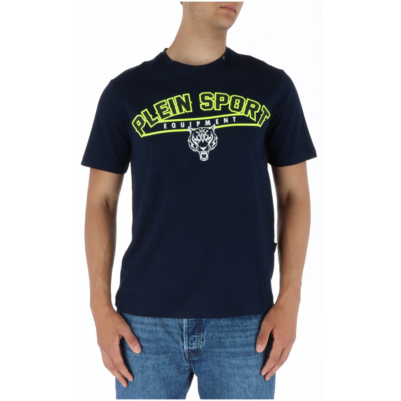 443819 Plein Sport T-Shirt Blu Stampa Uomo