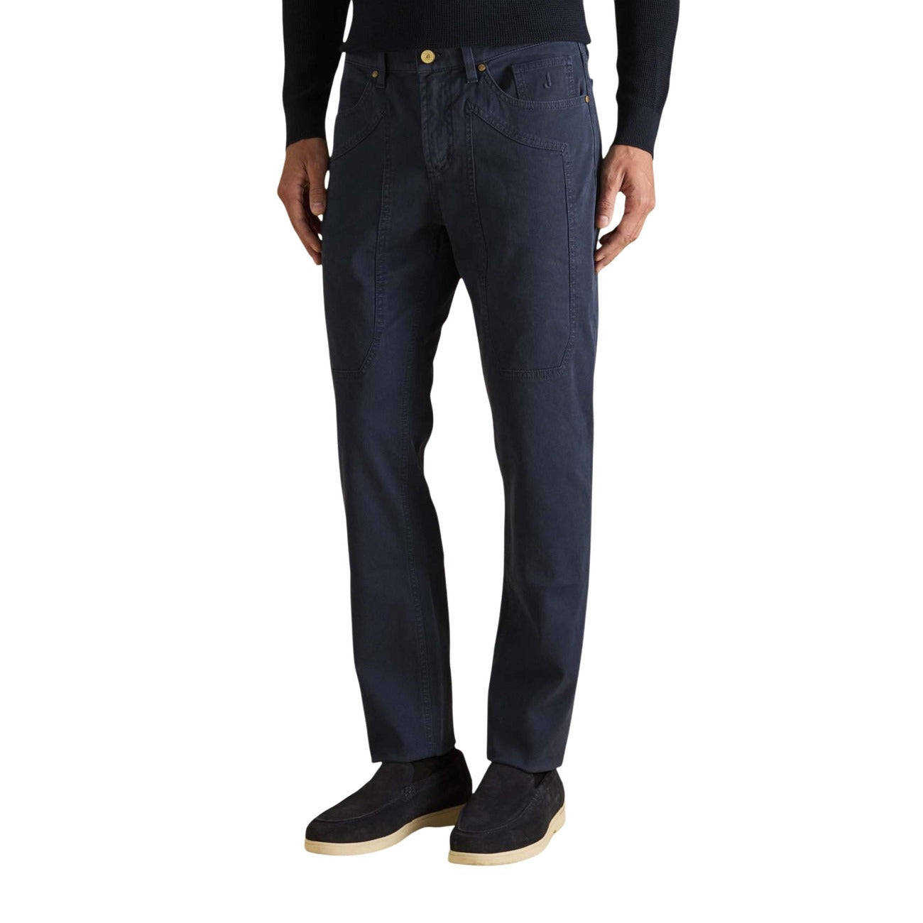 2457012 Jeckerson Pantaloni Blu Ciniglia Uomo