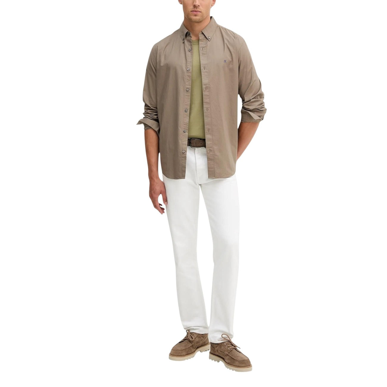 2452184 Calvin Klein Jeans Camicia Beige Uomo