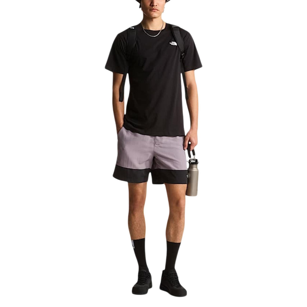 2450493 The North Face T-Shirt Nera Cotone Poliestere Uomo