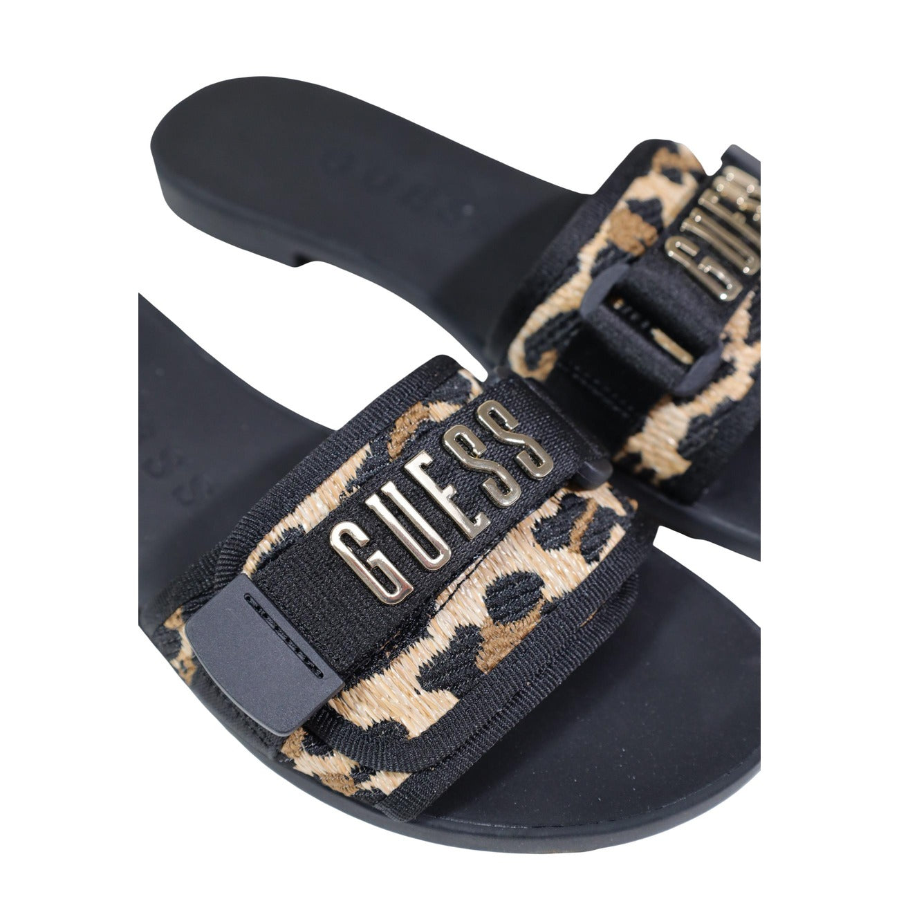 2455257 Guess Ciabatte Nere Leopardate Donna