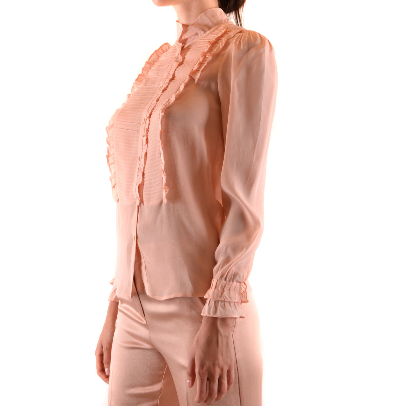 487483 Twinset Simona Barbieri Camicia Rosa Maniche Lunghe Donna