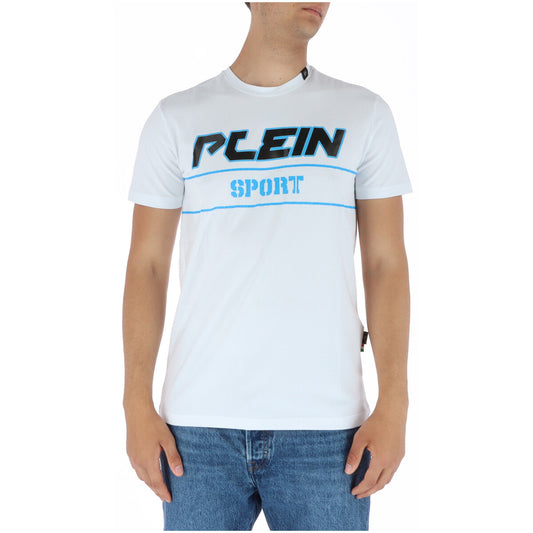444142 Plein Sport T-Shirt Bianco Stampa Uomo