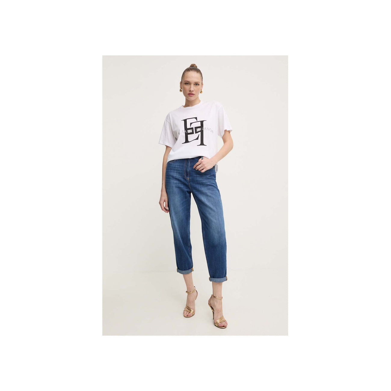487537 Elisabetta Franchi Jeans Blu Donna Primavera/Estate