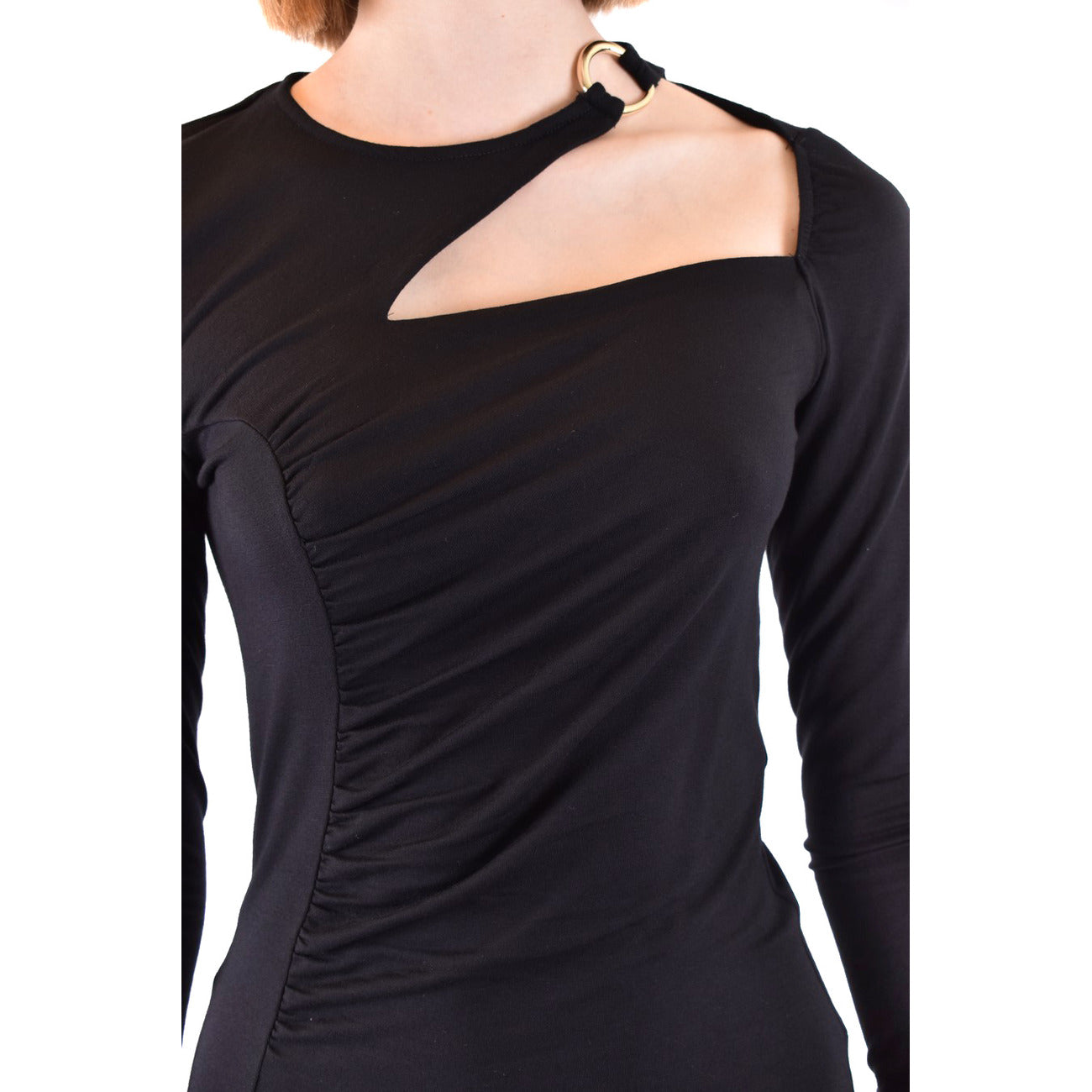 2432917 Dondup Abito Nero Lungo Donna Viscosa Maniche Lunghe