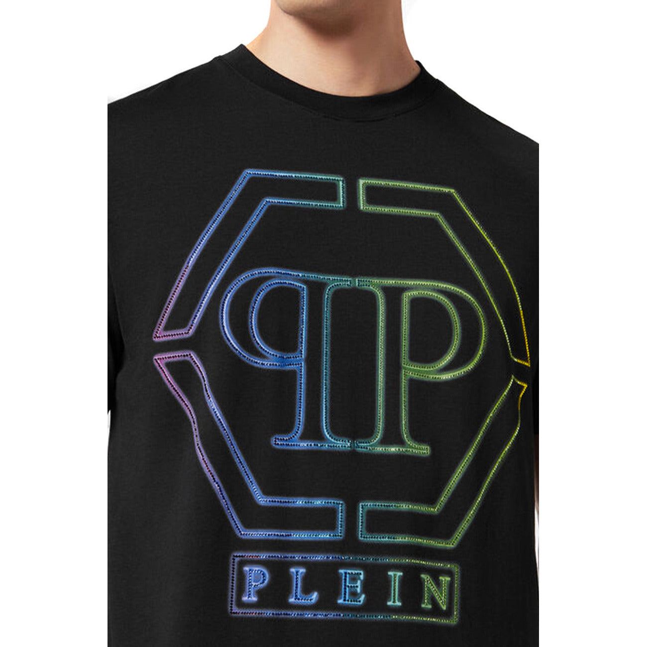 2430796 Philipp Plein T-Shirt Nera Stampa Uomo