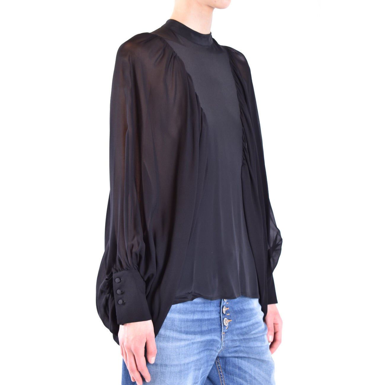 2433294 Dondup Blouse Nera Acetato Seta Donna