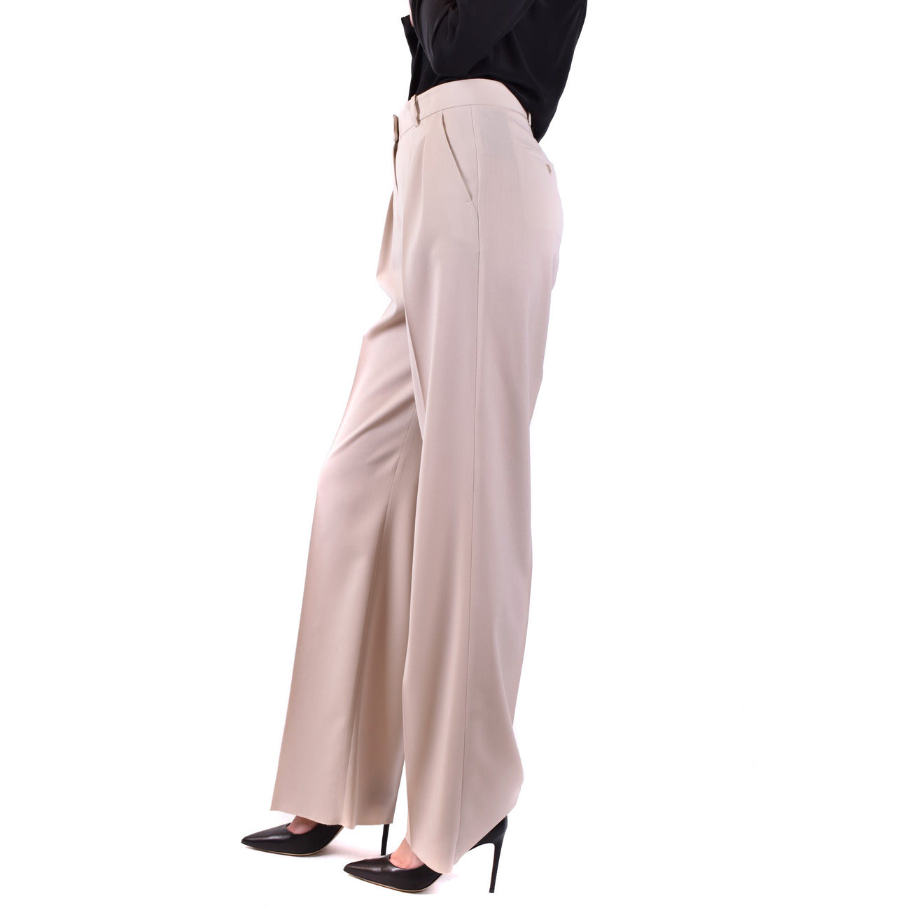 493877 Maxmara Pantaloni Beige Lana Donna Primavera/Estate
