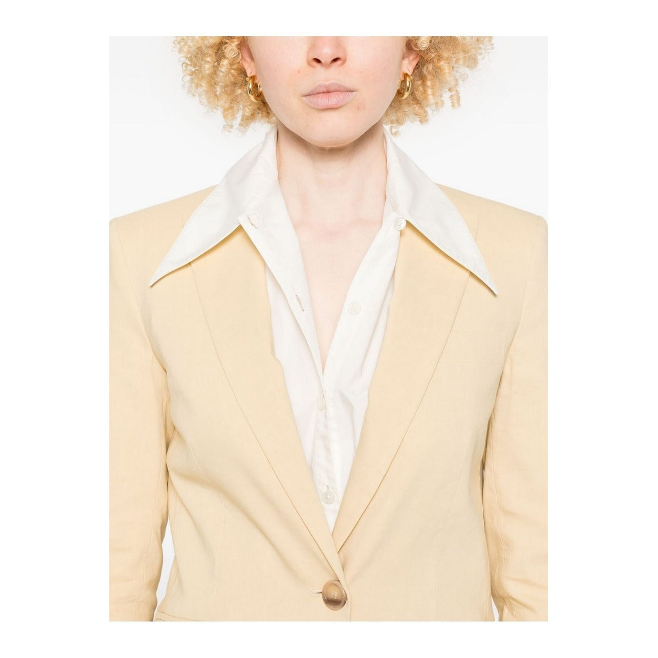 2444751 Pinko Giacca Gialla Donna Lino 55% Viscosa 42%