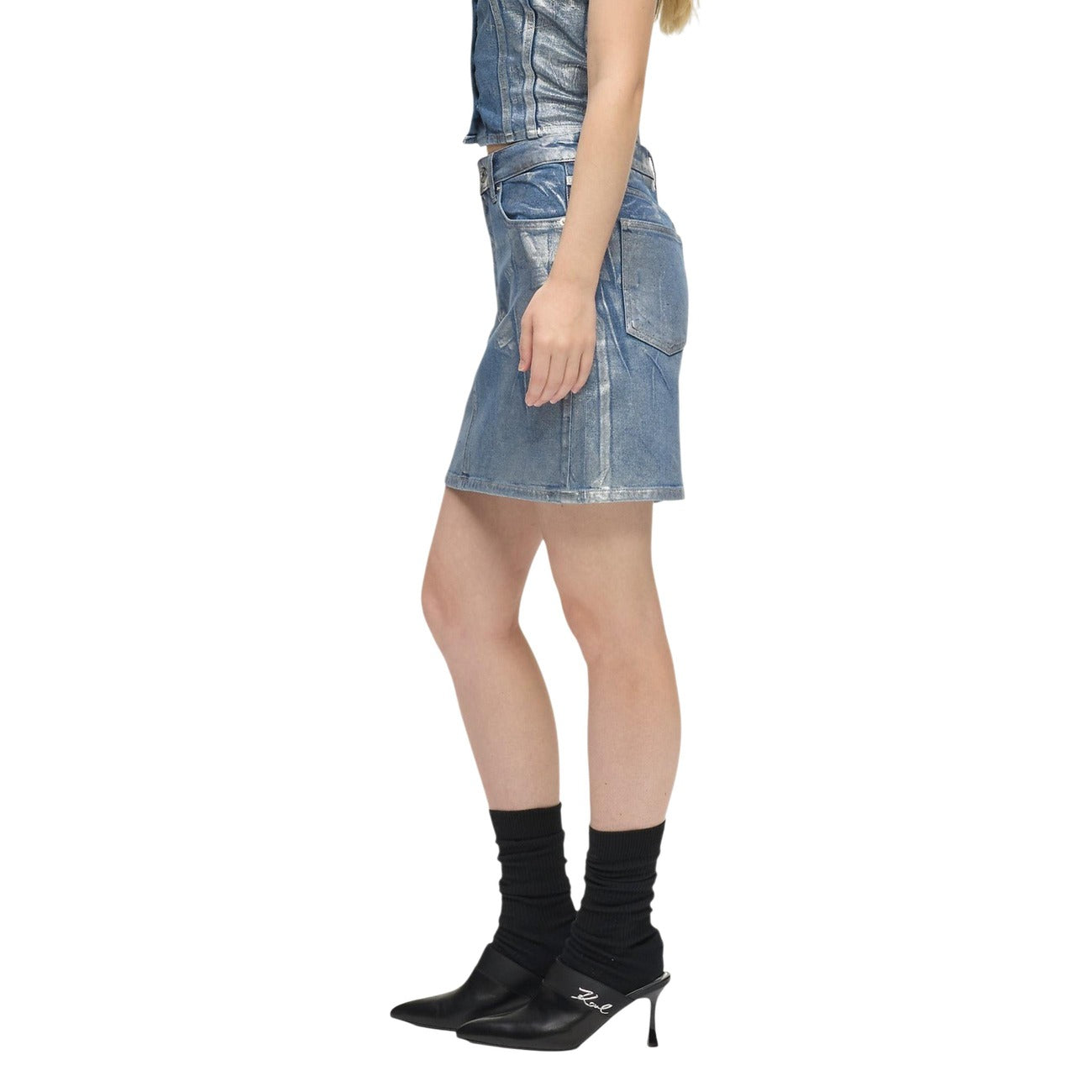 507687 Karl Lagerfeld Jeans Gonna Azzurra Cotone Donna