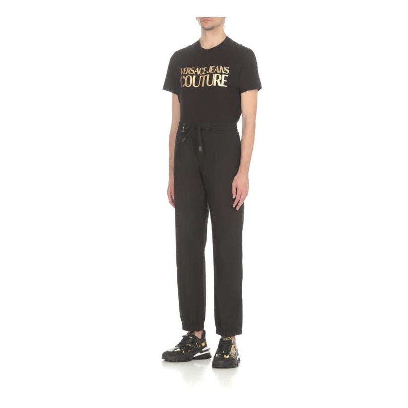 2430413 Versace Jeans Couture Pantaloni Nero 100% Cotone Uomo