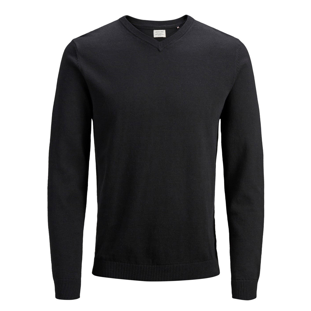194424 Jack & Jones Maglia Nera Scollo a V Maniche Lunghe Uomo