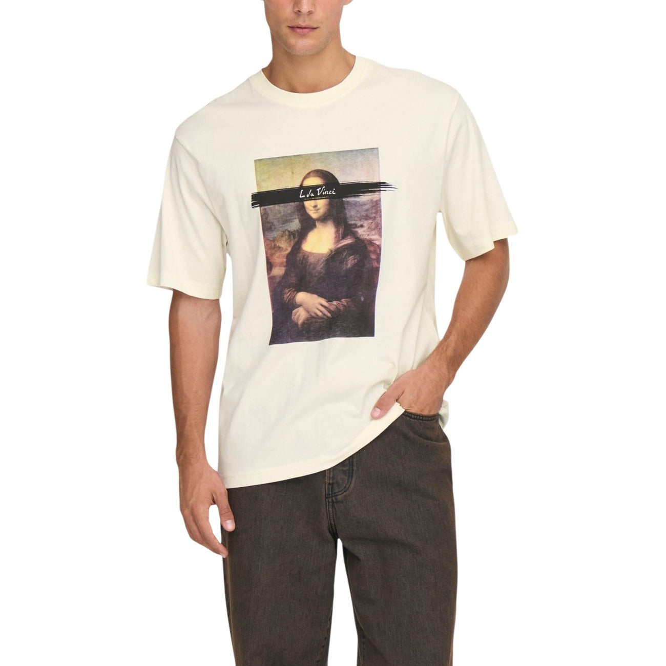 2449060 Only & Sons T-shirt Bianca Stampa Uomo
