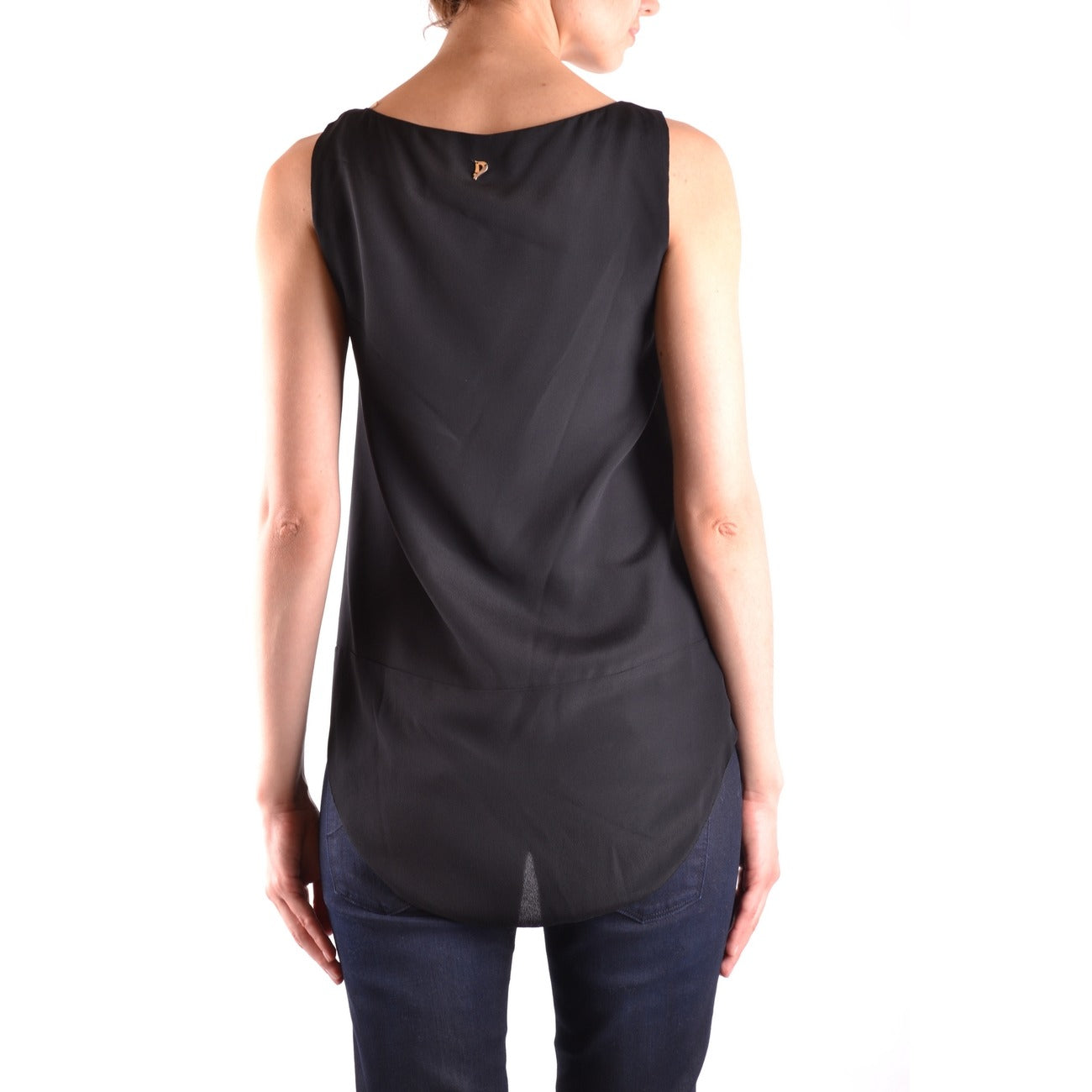 488863 Dondup Canotta Nera Seta Viscosa Donna